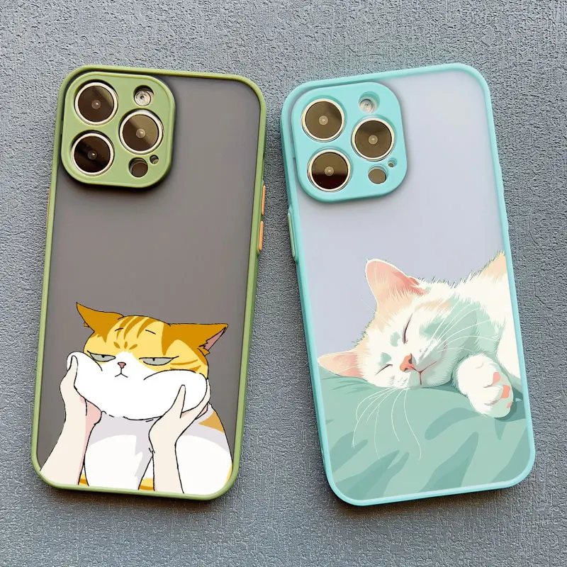 Freche Kätzchen Lustige Katzen-Kunst Handyhülle für iPhone 16 11 12 13 14 17 Pro Max 15 14 16 Plus X XR XS Stoßfeste Rückabdeckung Schutzhülle – Detail 16