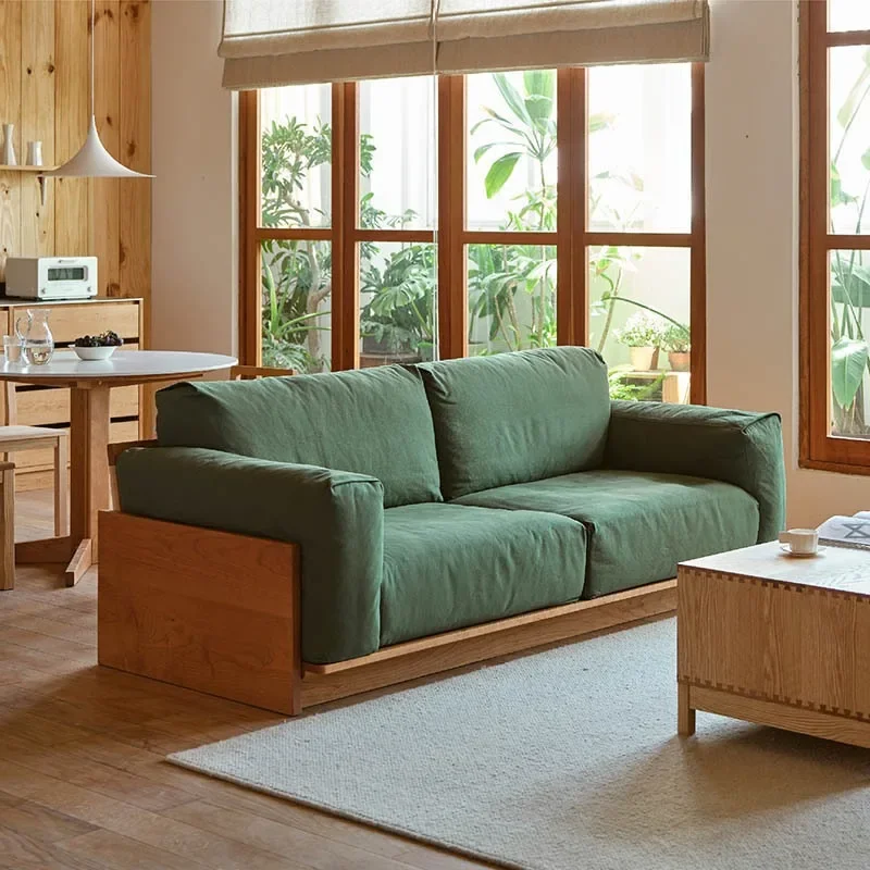 Reclining sofa, fabric sofa, living room, disassembly and assembly can enter the elevator, floor-to-ceiling solid wood sofa,