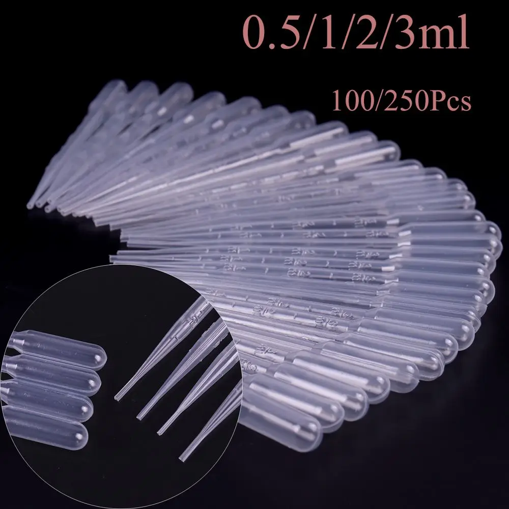 100/250Pcs Multi-function Home Lab Supplies Test Tubes Plastic Disposable Dropper Liquid Transfer Pasteur Graduated Pipettes