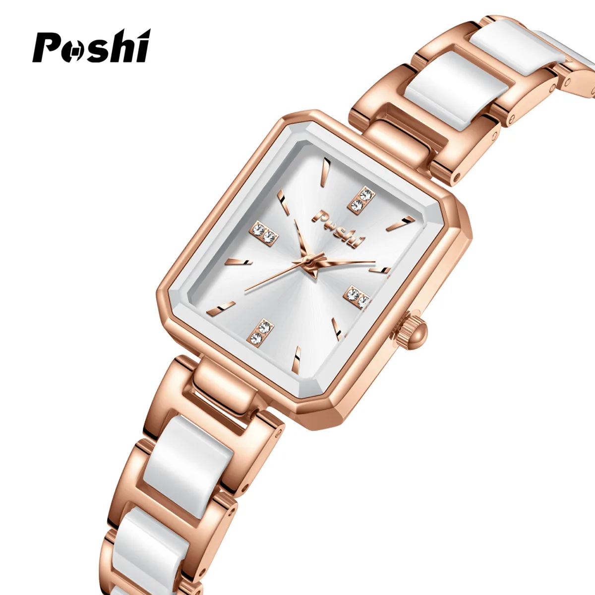 POSHI 981 ساعات نسائية عصرية أنيقة بسوار للسيدات ساعة يد كوارتز أصلية فاخرة أفضل للهدايا #6