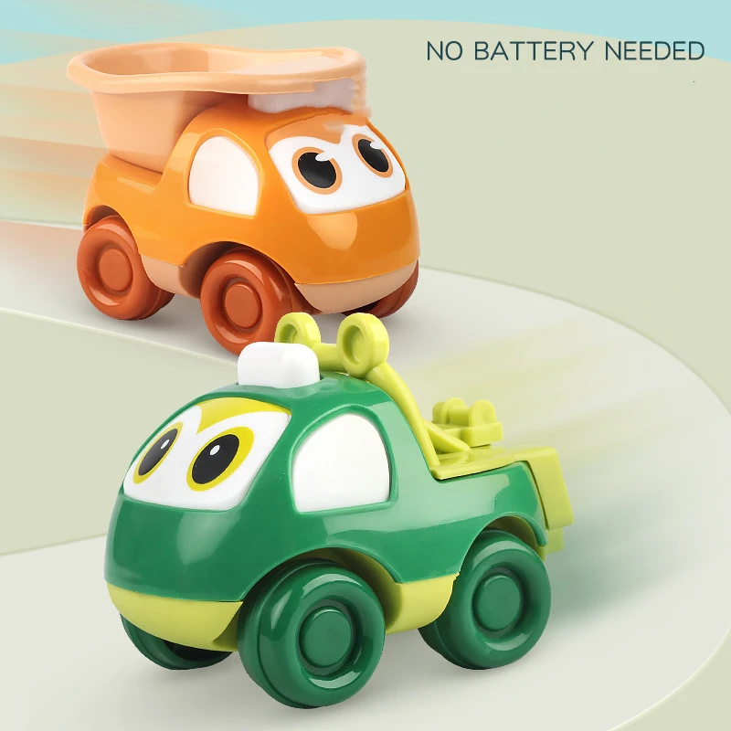 4PCS/Set Cute Cartoon Engineering Car Toys for 0-3 Years Old Kids Construction Mixer Dump Truck Inertial Car Baby Birthday Gifts