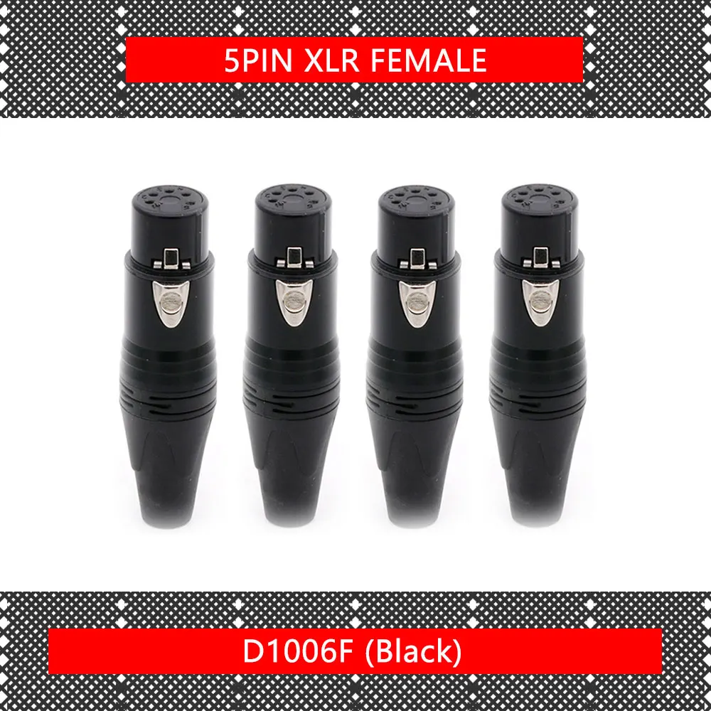 10 Stks/partij 3/4/5pin Xlr Connector Mannelijke/Vrouwelijke Xlr Plug Jack Socket Microfoon Mic Kabel Audio kabel Connector Zwarte Kleur