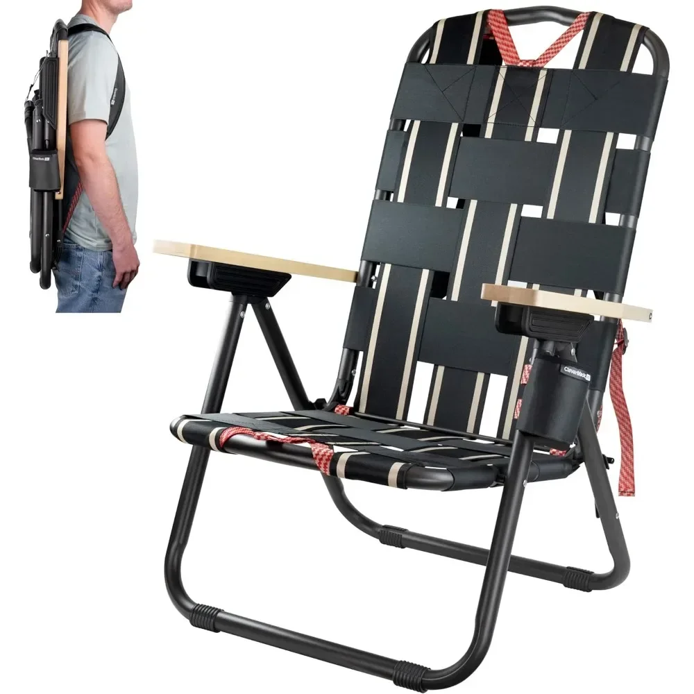 For Sequoia Folding Backpack Chair; 5 Recline Position Chair Great for Beach, Camping, and Picnics; Made From Recycled Materials