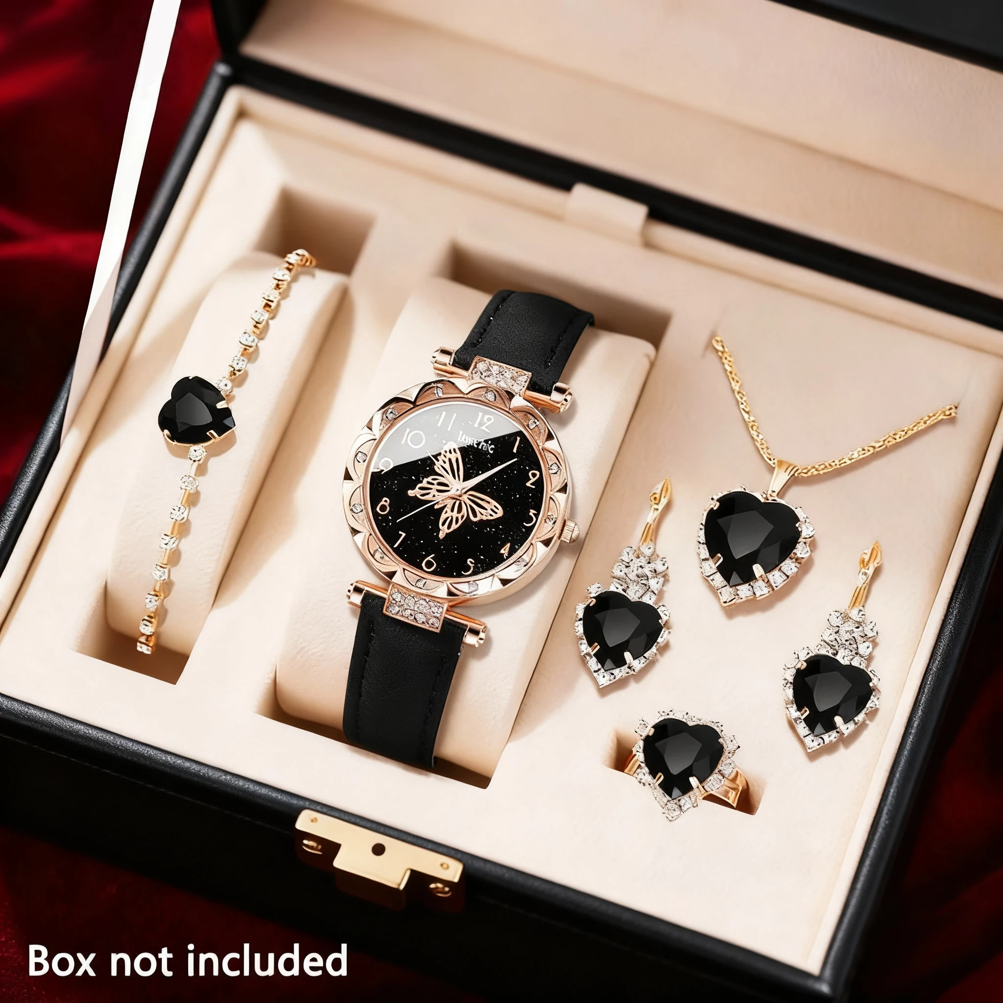 6PC Fashion Ladies Watch + Accessories Set, the perfect combination of watch and accessories, the ideal gift choice