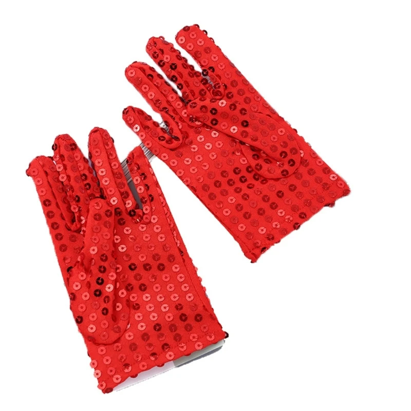 Kids Shining Sequins Gloves Lightweight Full Finger Gloves Singing Gloves Christmas Party Shinning Dancing Gloves Drop Shipping