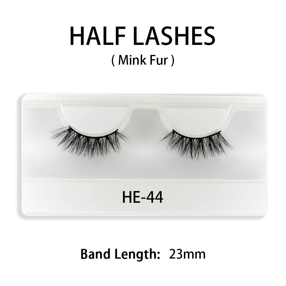 Dropshipping 3D Natural Short Half Mink Fur Makeup Lashes Eyelashes Extenstion  With Free Package Boxes