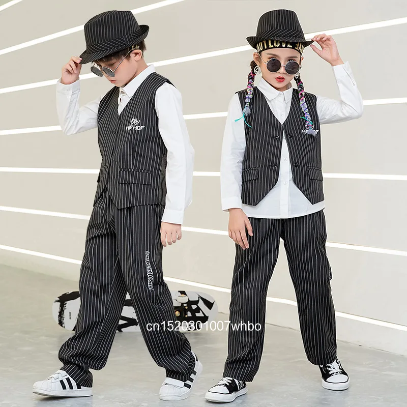 

Детские костюмы, жилеты, комплекты для уличных танцев, костюмы для выступлений в стиле хип-хоп для мальчиков, костюмы для джазовых танцев для девочек