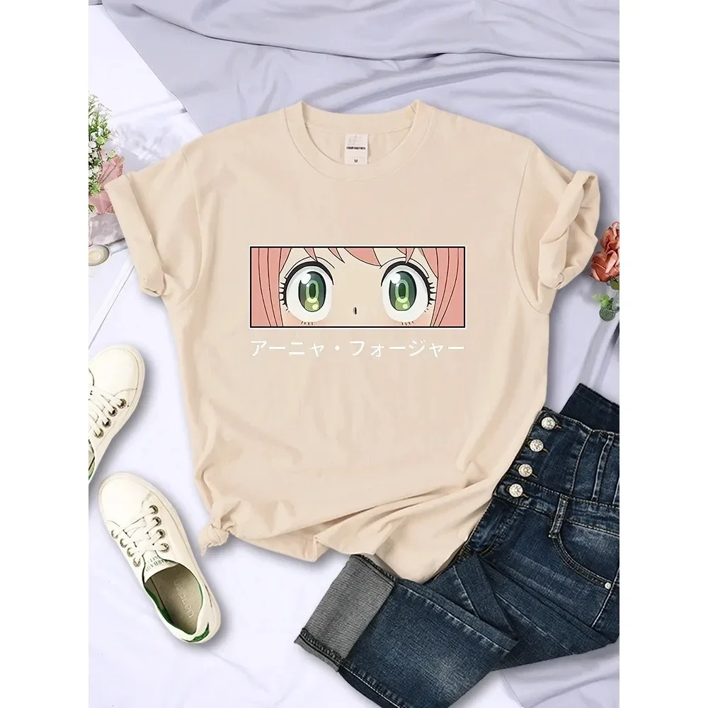 Japanese Anime Spy X Family Anya Fake Graphic Printed Shirt Streetwear 100% Cotton Ladies Fashion Short Sleeve T-Shirt Top