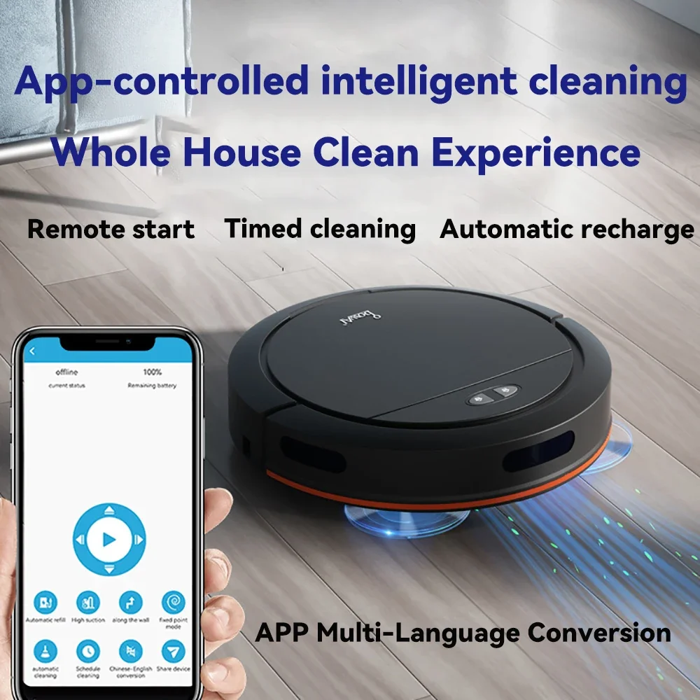Household Appliances Sweeping Robot, 3 in 1 Intelligent Sweeping Robot, Auto Recharge, Built-in Water Tank, App Remote Control