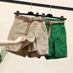 Short décontracté en pur coton pour femme, pantalon trapèze polyvalent, version coréenne, vêtements d'été, 2023