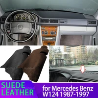 Alfombra Anti-UV de piel de ante para salpicadero, cubierta para salpicadero, parasol, alfombrilla para Mercedes Benz Clase E W124 E 250 420 200 300 1987 ~ 1997