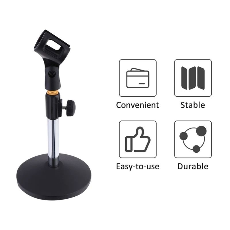 Professional Stage Microphone Pedestal Feet Stand Adjustable Desk Holder Speech Live Microphone Fixing Frame