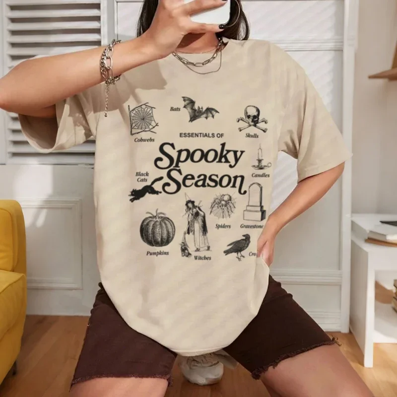 

Spooky Witch T Shirt Vintage Halloween T-Shirts Cute Mystical Witchy Shirt Short Sleeve Pumpkin Black Cat Tees Women Fall Tops
