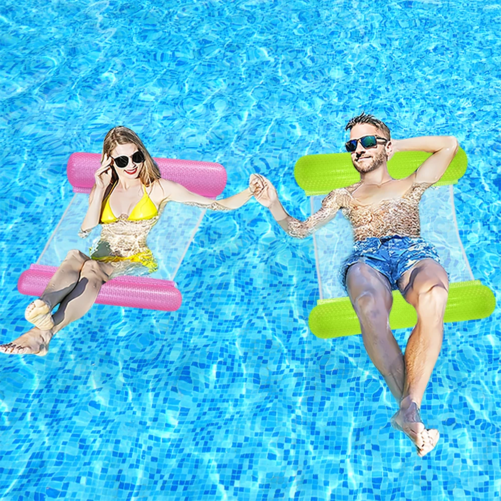 أرجوحة مائية قابلة للنفخ بأنبوبين، سرير عائم لحفلات حمام السباحة/الشاطئ/الحديقة المائية، مرتبة هوائية محمولة للبالغين سهلة الحمل #2