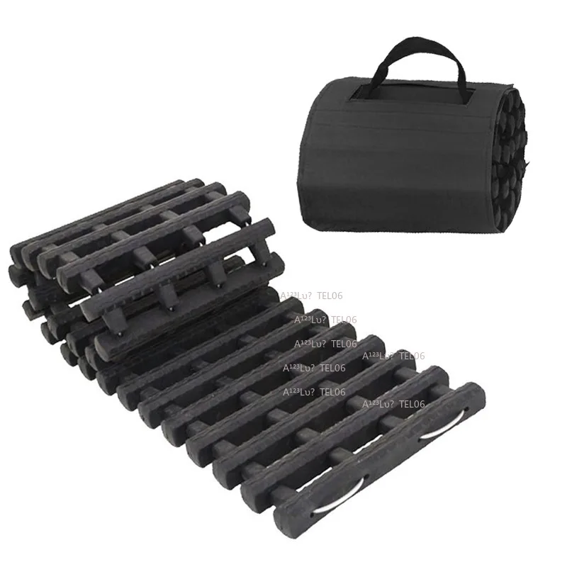 Vehicle Recovery Track Snow Traction Mat Off-Road Self-Rescue Board Anti-Slip Strip flag pole kit