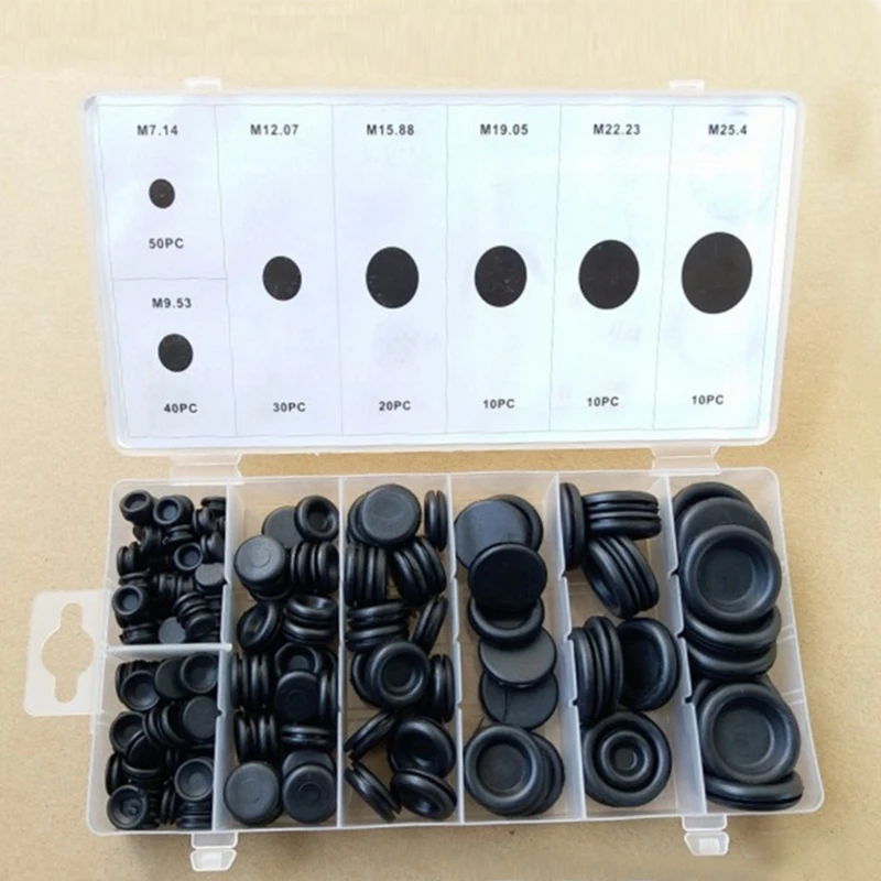 170 Rubber Grommet Assortment Firewall Hole Plug Set Electrical Wire Gasket