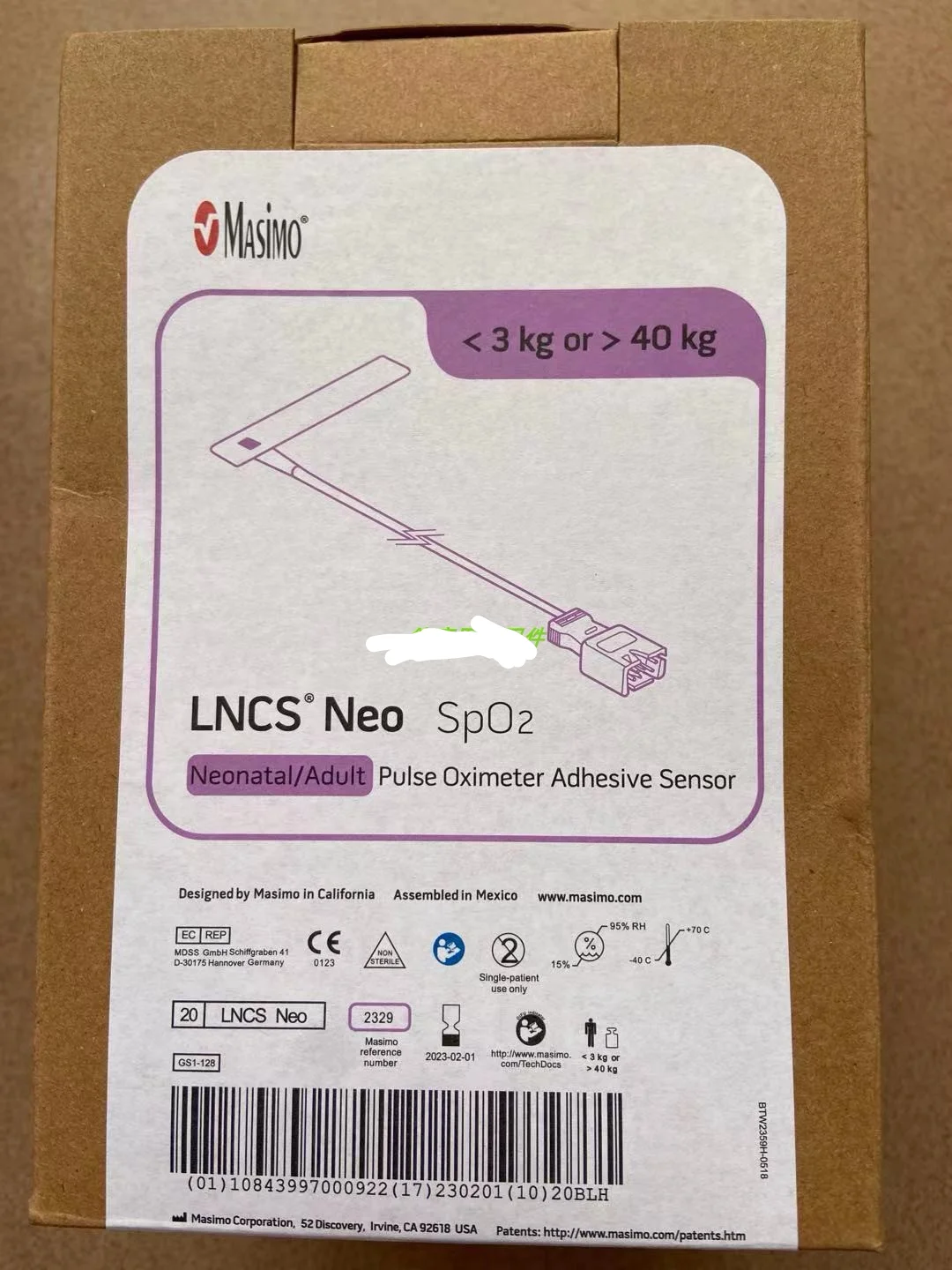 مسبار جين أوكسي الدم القابل للتصرف من ماسيمو LNCS Neo Minox مسبار 2329 أصلي جديد