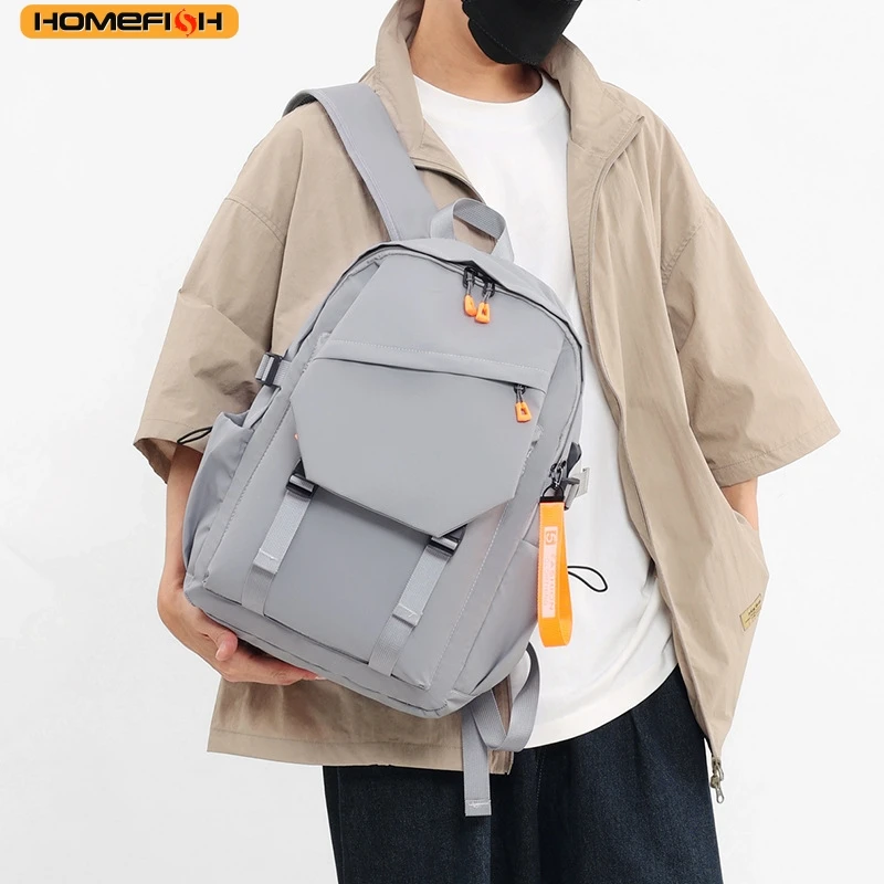HOMEFISH Men's Large Waterproof Backpack, Light Luxury Design, Ideal for Travel & School