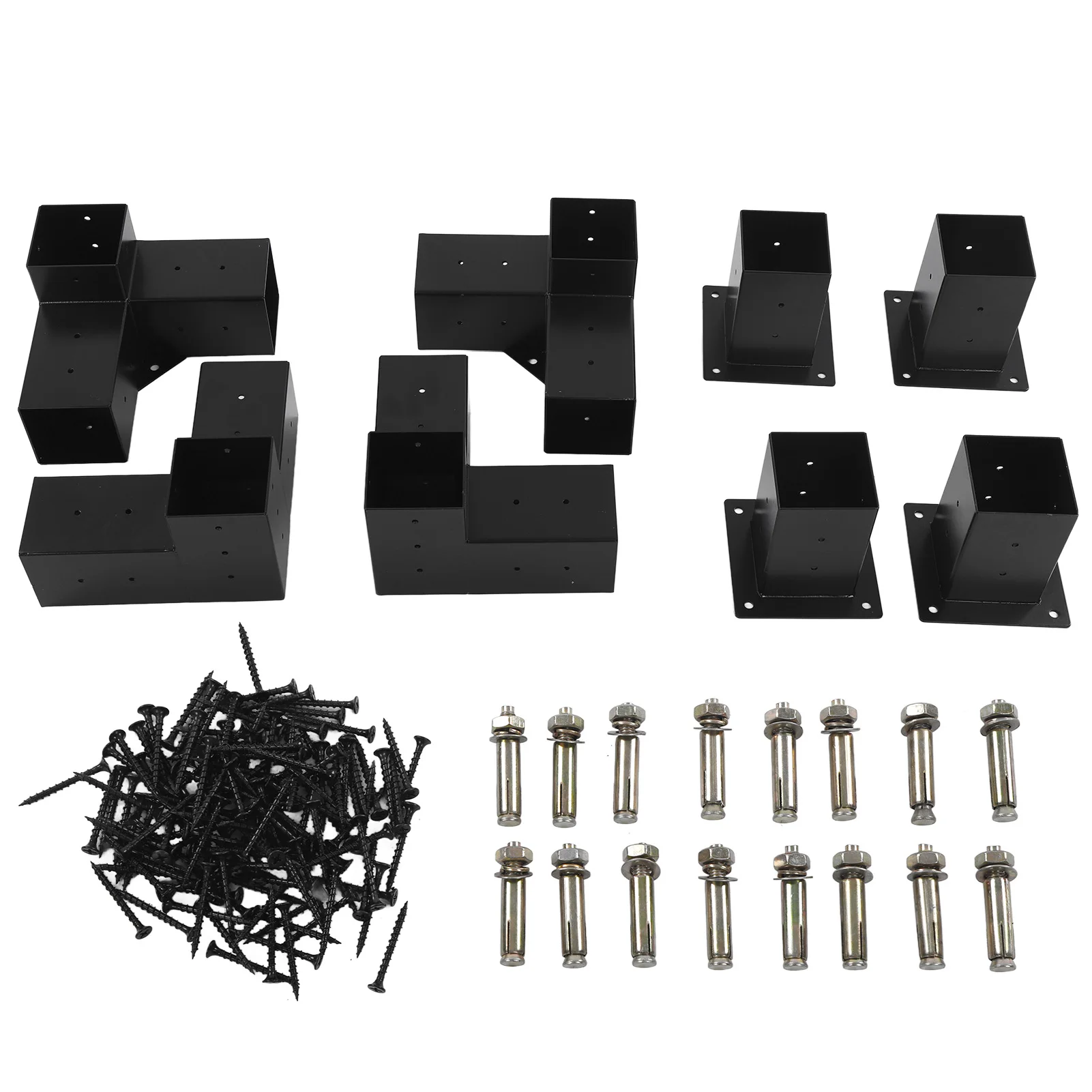 

Pergola Bracket Steel Elevated Wood Stand Post Corner Extension Bracket Wood Beam Bracket Hardware Kit for Outdoor Woodworking