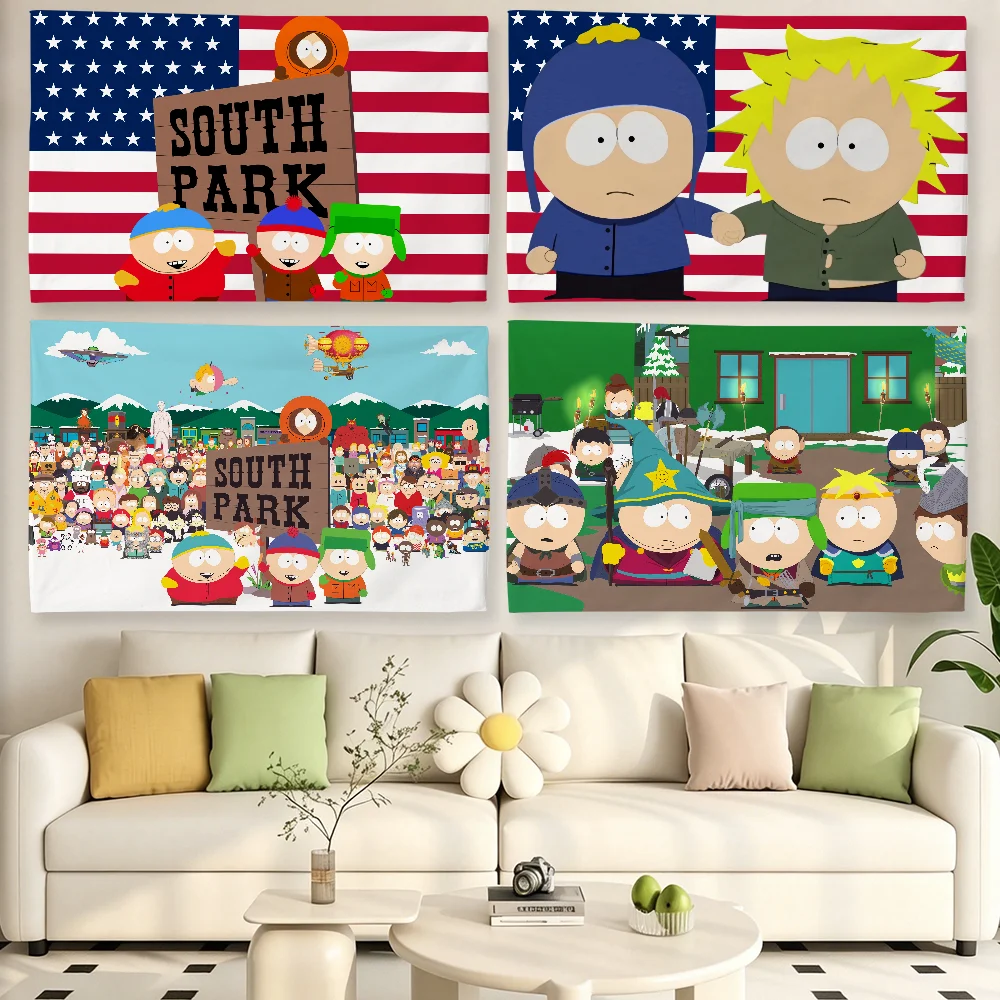 Cartoon S-South P-Park Niedliche Flagge für Wohnzimmer, Zuhause, Wohnheim, Dekoration, Wand, Outdoor, Camping, Party, Banner, Geschenke