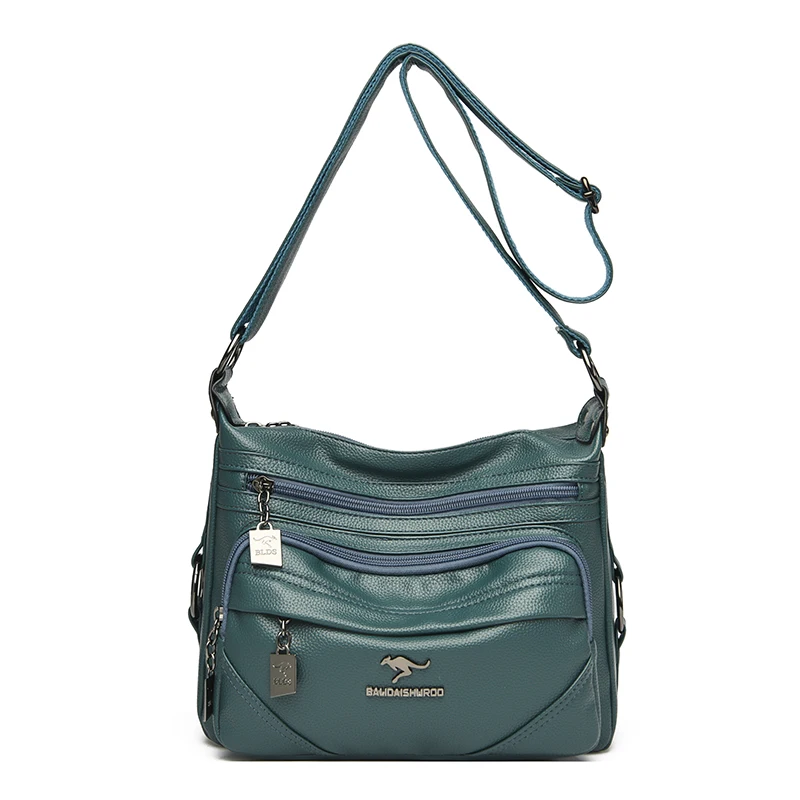 Multiple pockets Soft Leather Hand Bags For Women Luxury Handbags Women Bags Designer Shoulder Crossbody Bags with free shipping