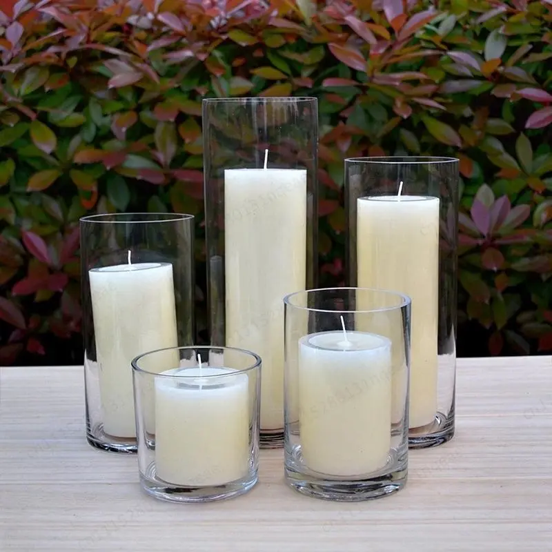 Glass Candle Holder Modern Wedding Home Decoration Candlelight Dinner Romantic Table Ornament