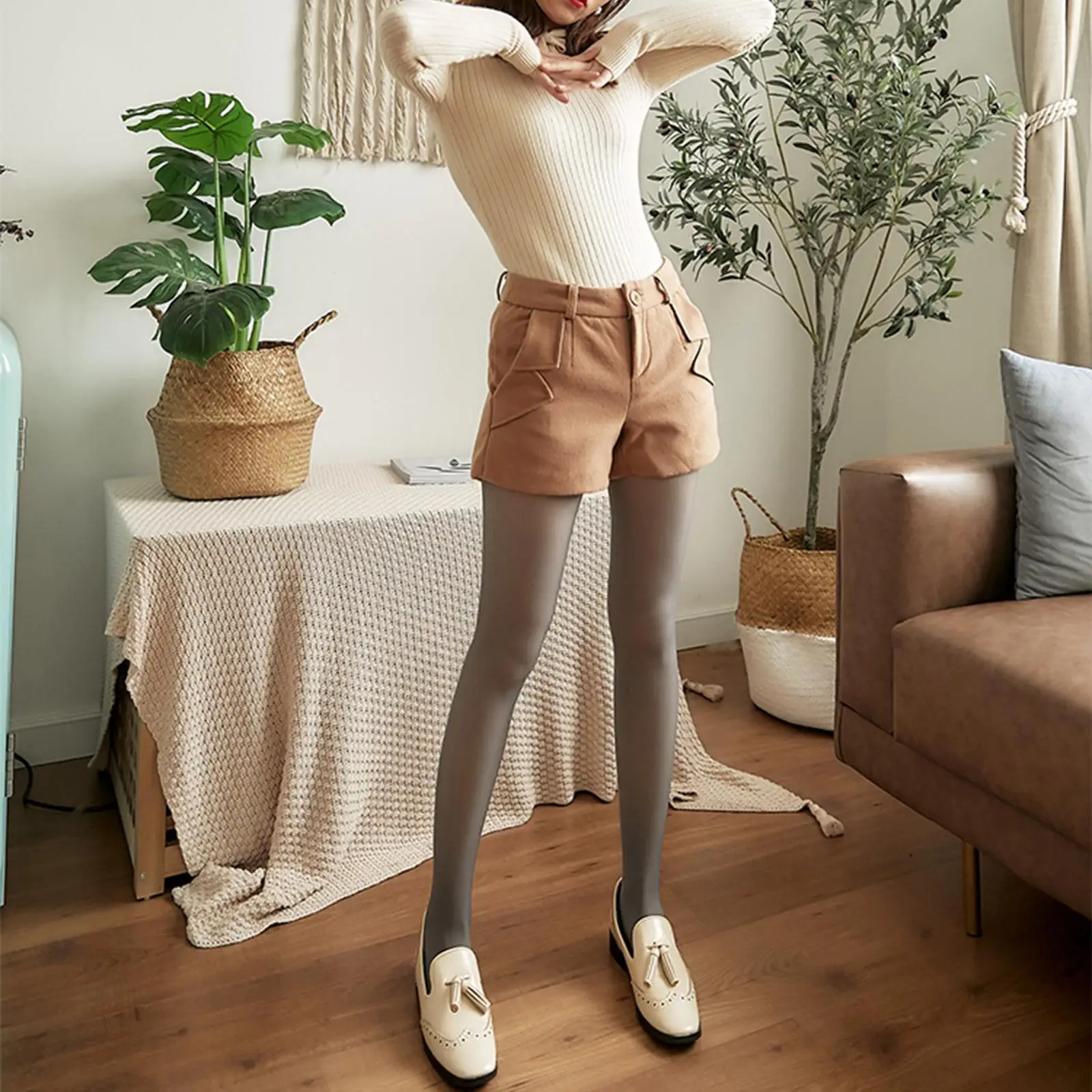 Women Winter Tights Elasticity Seamless Stockings Warm Leggings Opaque Slim