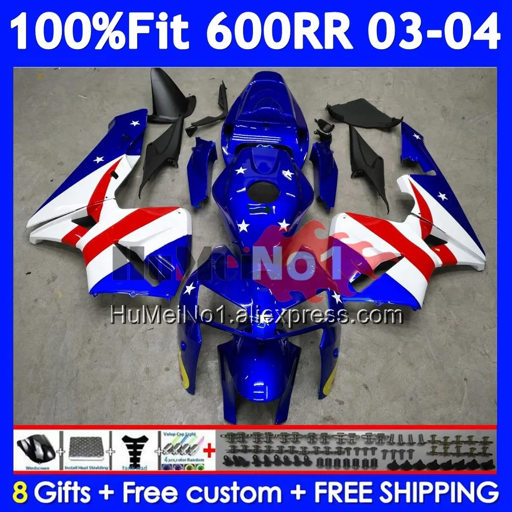 Injection For HONDA CBR600RR CBR 600RR 600F5 600CC 40No.151 CBR600F5 CBR 600 Blue red CC CBR600 RR F5 2003 2004 03 04 Fairing