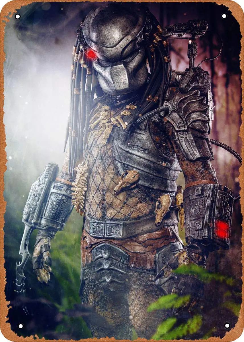 No Escape! Predator 8 x 12 Inches - Vintage Metal Tin Sign for Home Bar Pub Garage Decor Gifts sign