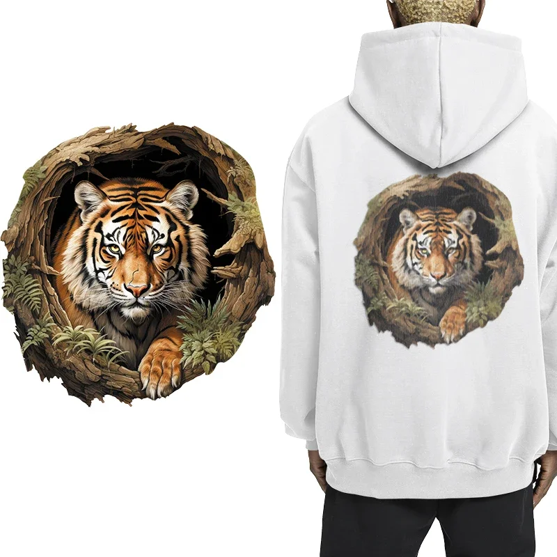 Animal wall design in the forest DTF Thermo Sticker Decals Heat Transfer On Clothes Iron On Patch For Hoodies Press Printing view 6