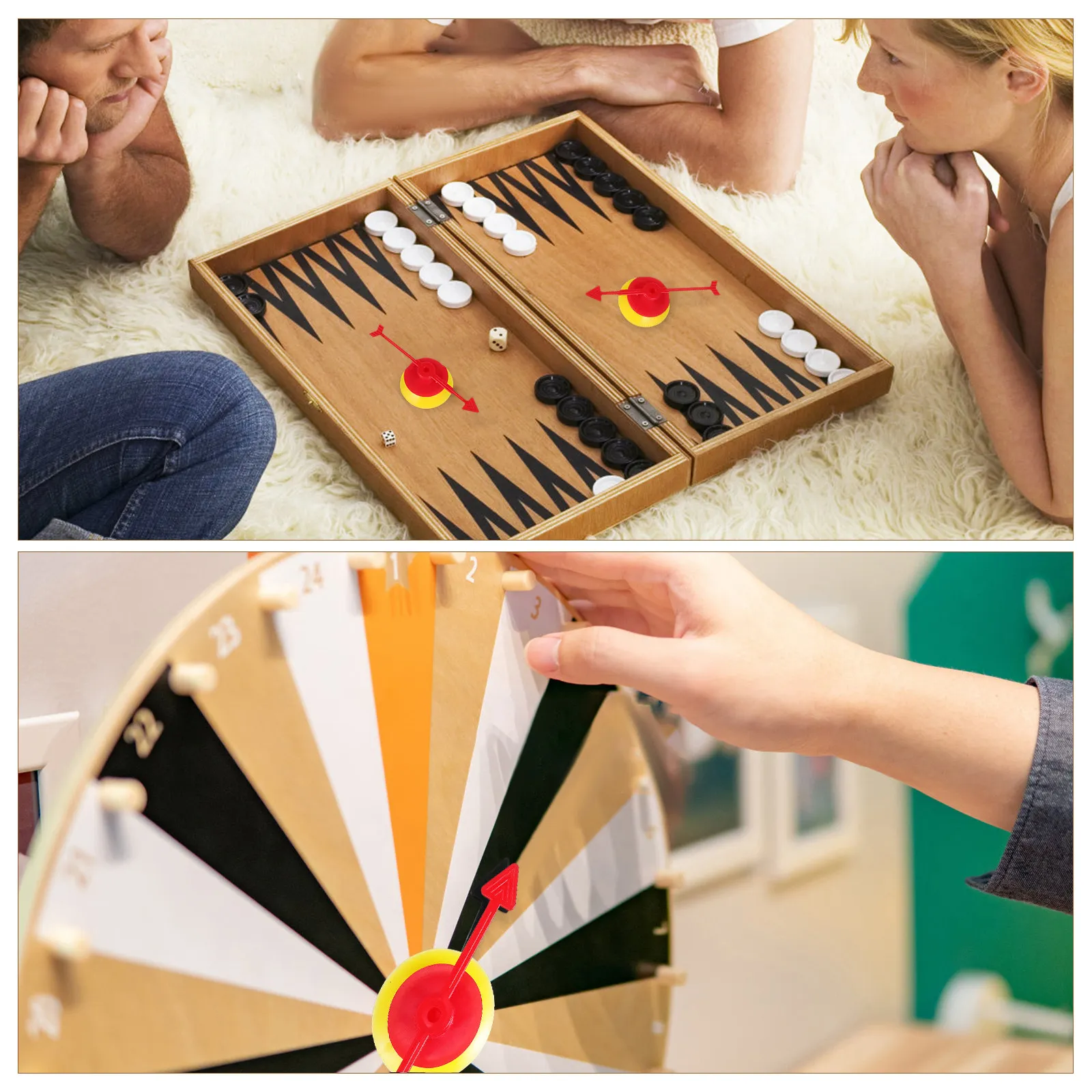 

25Pcs Game Arrow Bright Plastic Arrows Suction Cup Stable Rotating Pointers Board Games Accessory Arrow