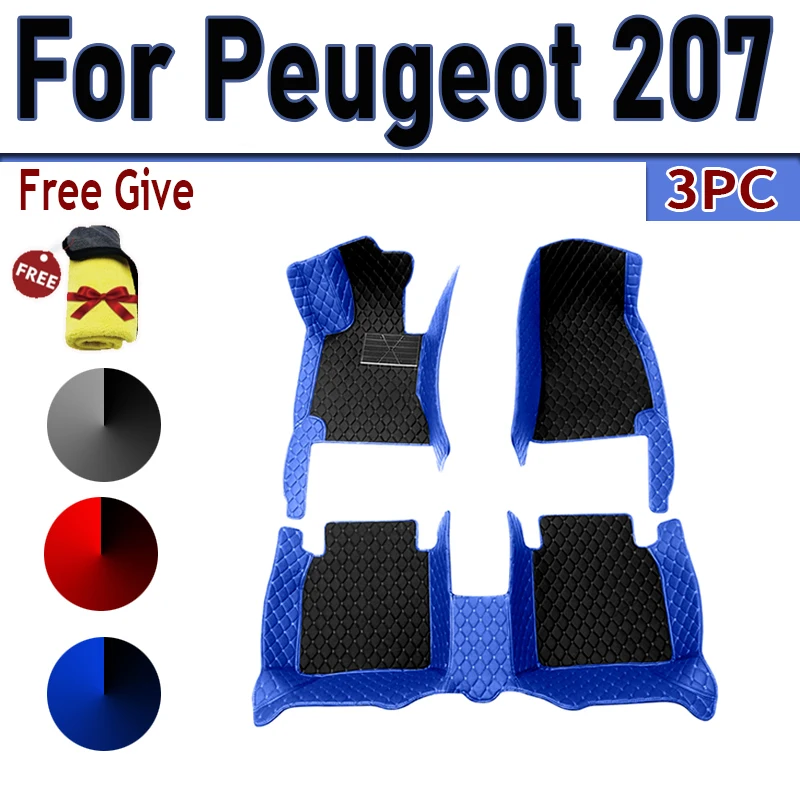 

Автомобильные коврики на заказ для Peugeot 207, 2009, 2010, 2011, 2012, 2013, автомобильные роскошные кожаные коврики с полным покрытием для мужчин и женщин