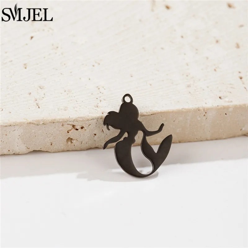 5pcs/lot Stainless Steel Mermaid Charms for Jewelry Making Animal Earrings Pendant DIY Accessories Kawaii Metal Craft Supplies