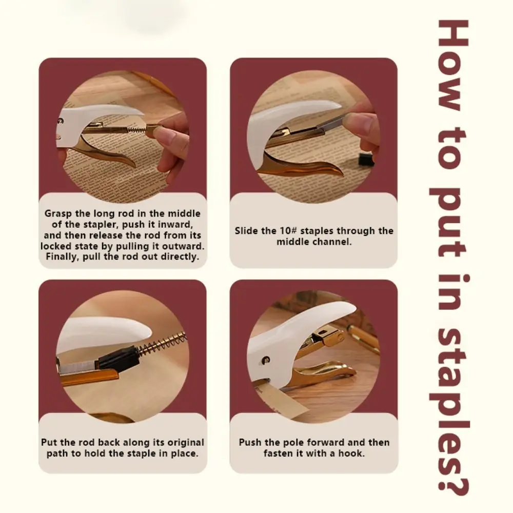 Retro Handheld Stapler Heavy Duty Easy To Use Stapling Machine Manual Stapling Machine Takeout Packaging