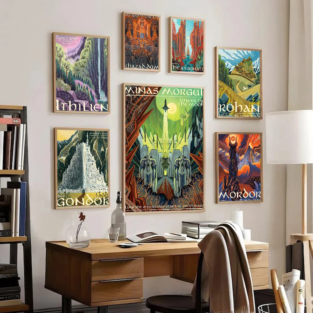 Ring Art Travel Abstract Vintage Film Mordor Castle Good Quality Prints And Posters HD Quality Poster Wall Art Painting Study