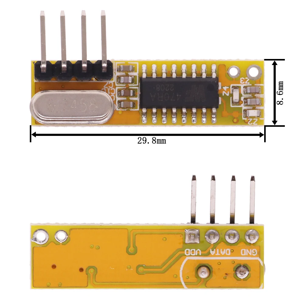 Módulo receptor inalámbrico superheterodino RXB12, alta sensibilidad, tamaño ultra pequeño, 315Mhz/433Mhz