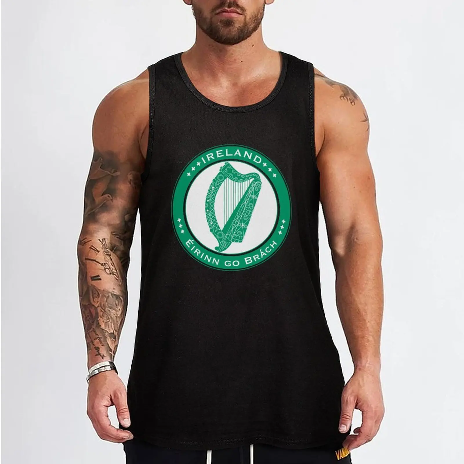 FLAGS AND DEVICES OF THE WORLD - IRELAND Tank Top male top mens designer clothes gym t-shirts