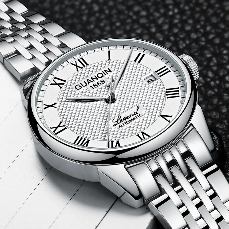 GUANQIN Luxury Mechanical Watch for Man Automatic Movement Calendar Display Suitable for Business and Leisure Venues Men Watches