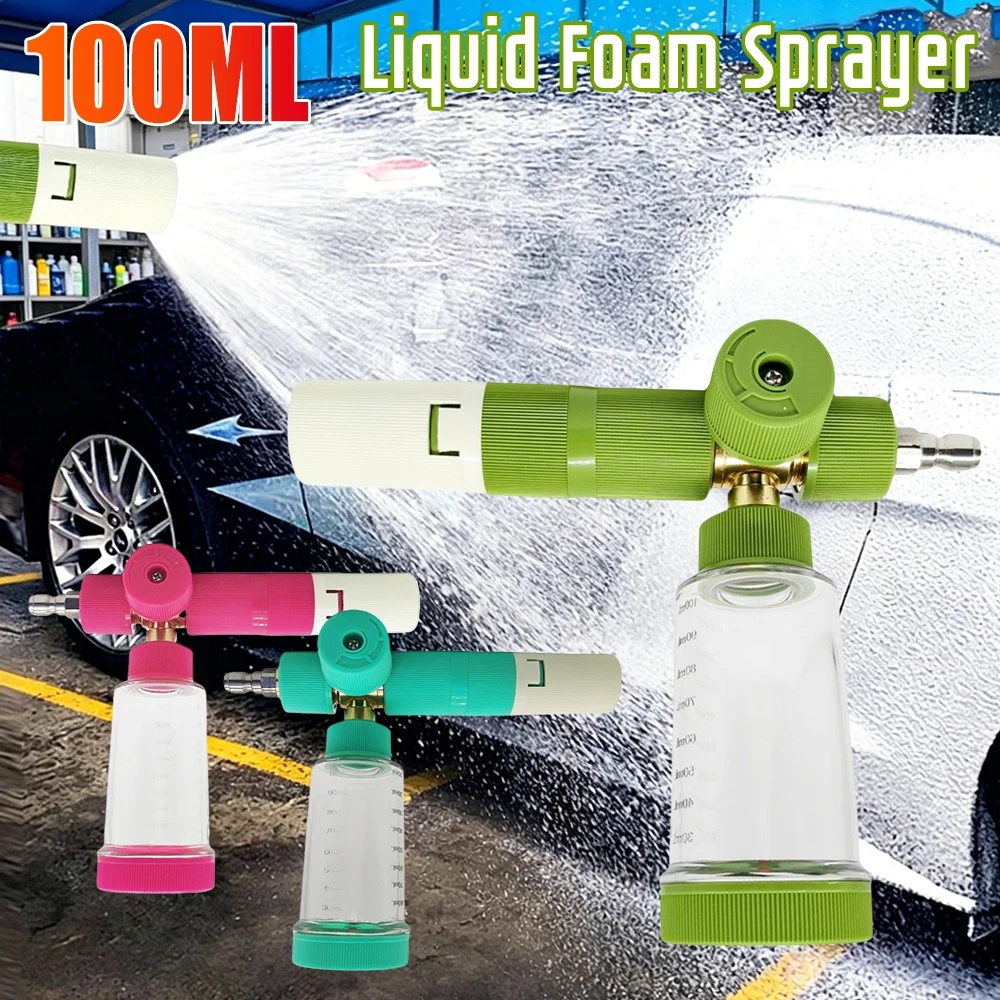 100ml Macaron Foam Cannon for Pressure Washer Transparent High Pressure Adjustable Car Wash Foam Blaster for Car Detailing