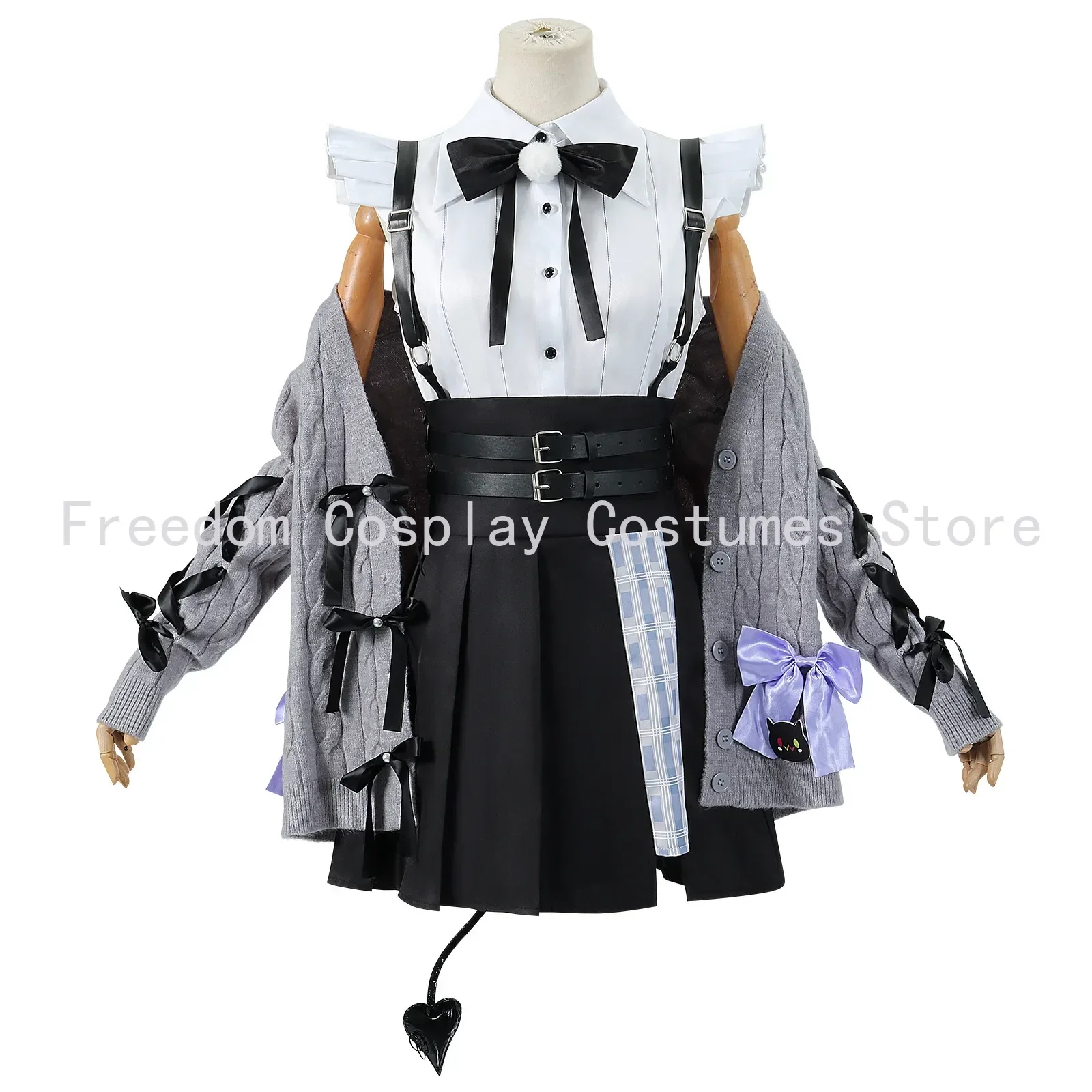 Japanese Virtual YouTuber VTuber Tokoyami Towa Cosplay Costume Sweater Coat Hat Tail Outfits Wig VTuber Costumes Party for Women - Image 6