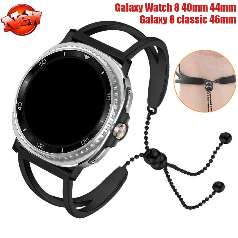 

Ремешок из нержавеющей стали для Samsung Galaxy Watch 8, 40 мм, 44 мм/8, классический, 46 мм, металлический браслет-цепочка, женский ремешок из нержавеющей стали