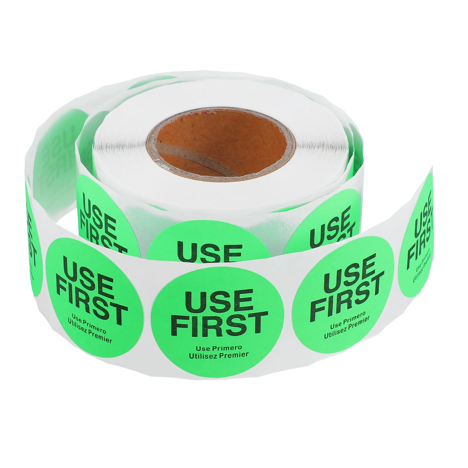 

Use First Inventory Control Labels Roll Light Green Removable Round Food Service Stickers Food Storage Kitchen Organizer