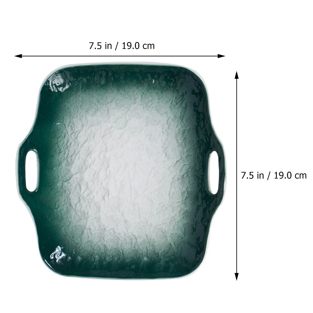 

1Pcs Square Baking Tray Ceramic Dinner Plate Porcelain Dessert Japanese Lunch Pasta Dish Food Serving Tray Simple Decorative