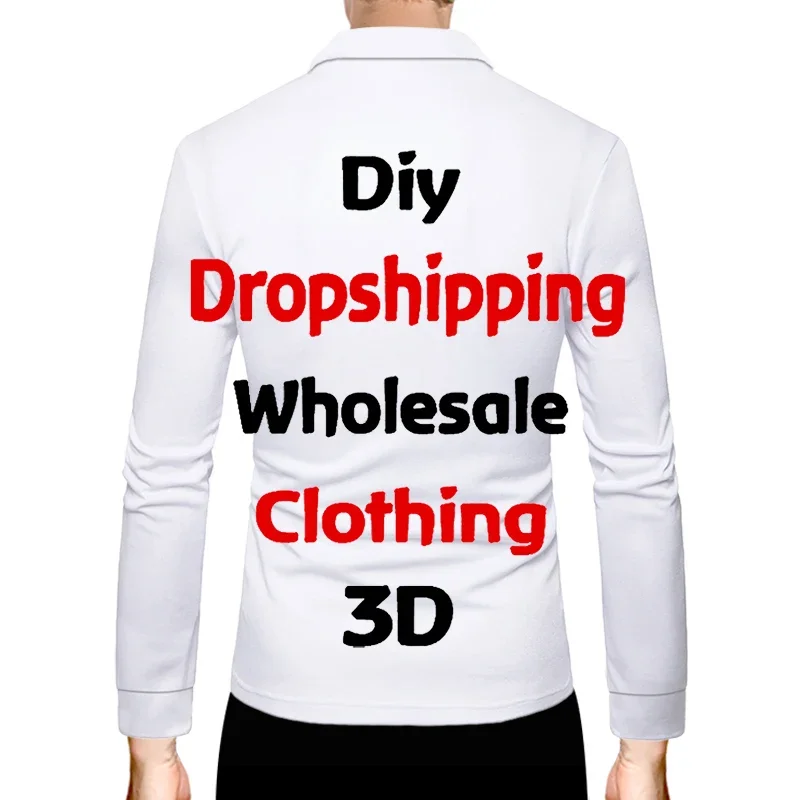 IFPD customized polo T shirt men long sleeve shirt male DIY 3D printed shirts EU size men's polo shirt dropshipping wholesale