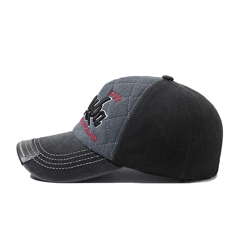 Retro Denim Baseball Cap, Trendy Letter Embroidered Duckbill Cap, Versatile Outdoor Sun Protection Hat