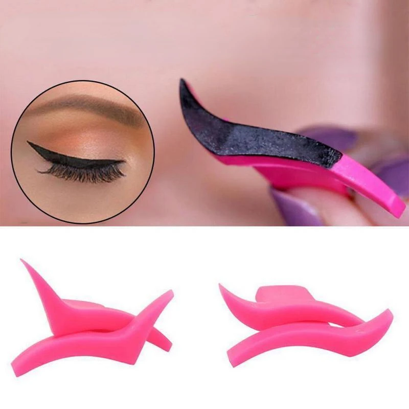 2pcs Eyeliner Template Professional Eye Makeup Stencils Cat Eyeliners Template Eye Liner Stamping Stencils Wing Style Tools Rose