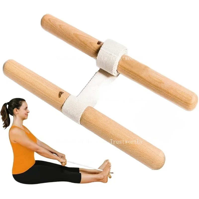 

Beech Wood Handle, Resistance Strap, Portable Stretching Stick, Yoga and Fitness Pull-up Device