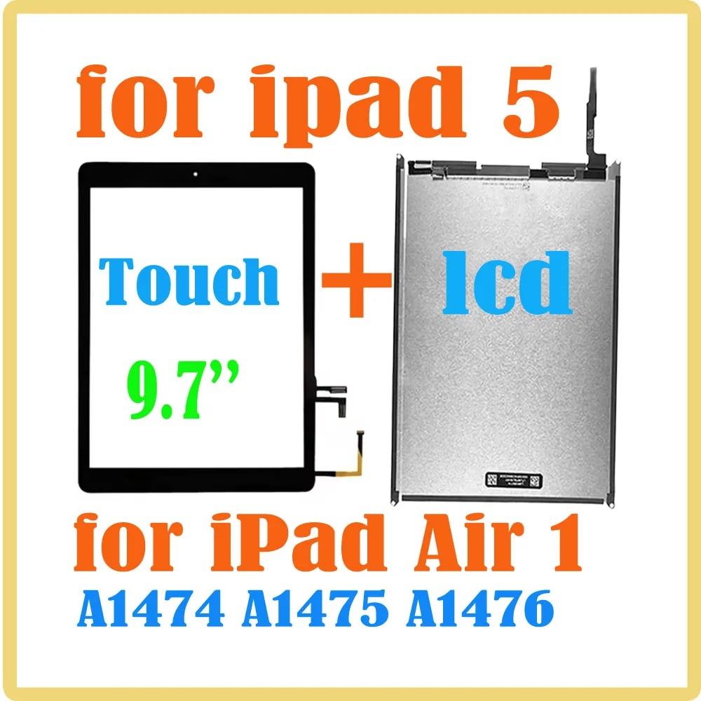 

Оригинальный 9,7-дюймовый ЖК-дисплей для iPad 5 для iPad Air 1 A1474 A1475 A1476 ЖК-дисплей с цифровым преобразователем сенсорного экрана для iPad air 1 iPad 5 iPad air LCD