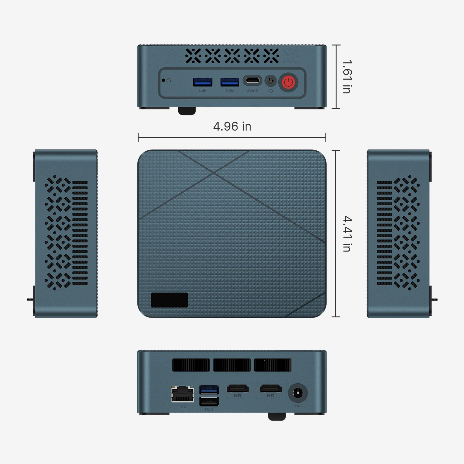 Mini computer desktop WUDUNG GN7, 16 GB DDR4, SSD da 512 GB, Win 11, AMD DDR4 3550H, tipo C/USB3.2