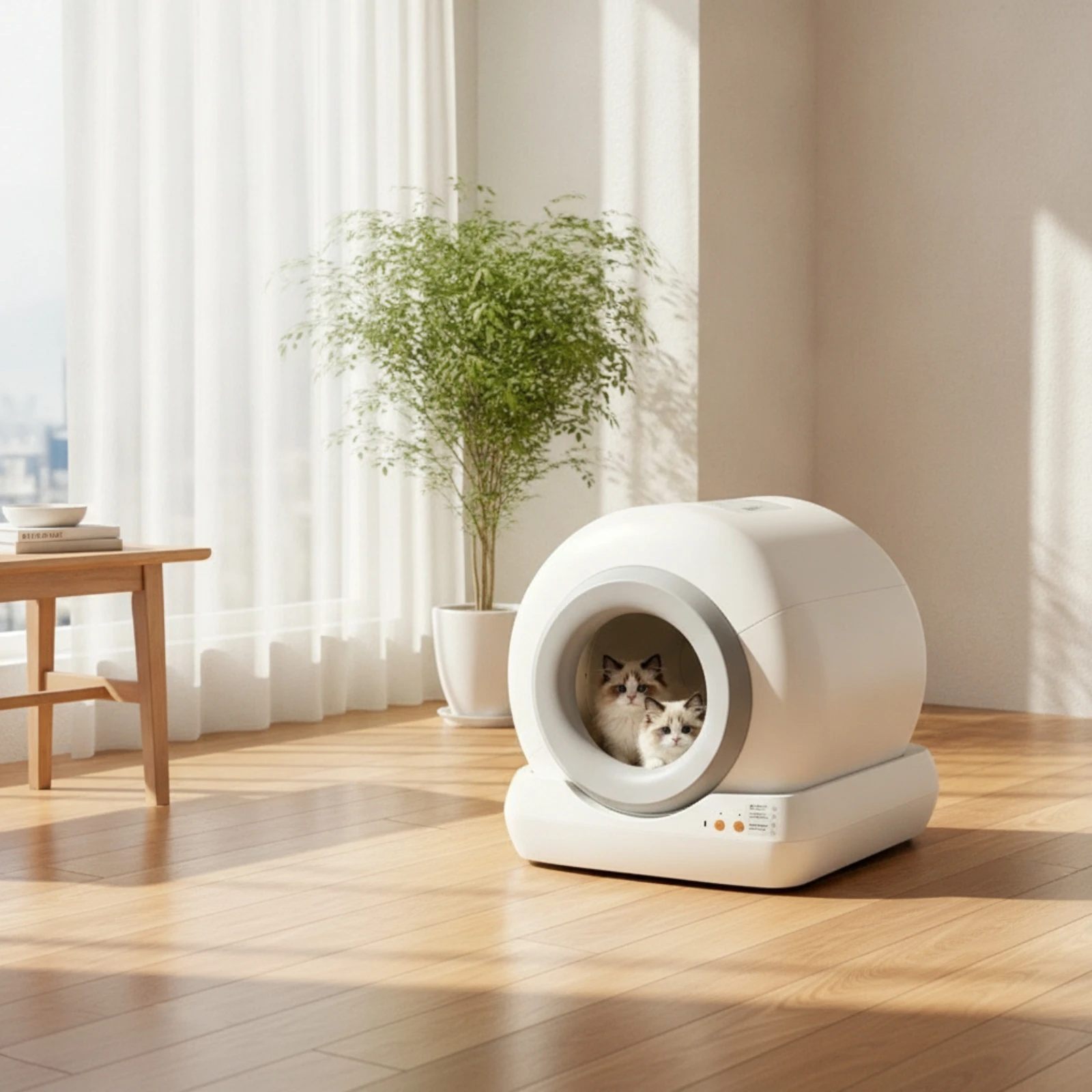 Fully Enclosed Automatic Litter Box App Control Smart Cat Litter Box Quiet for Home, Apartments